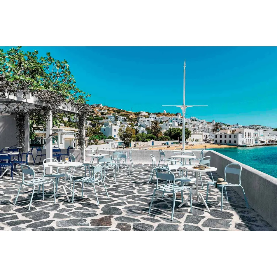 Silla apilable de aluminio para exterior Made in Italy, 4 piezas - Ulyssa viadurini