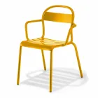 Silla apilable de aluminio para exterior Made in Italy, 4 piezas - Ulyssa viadurini
