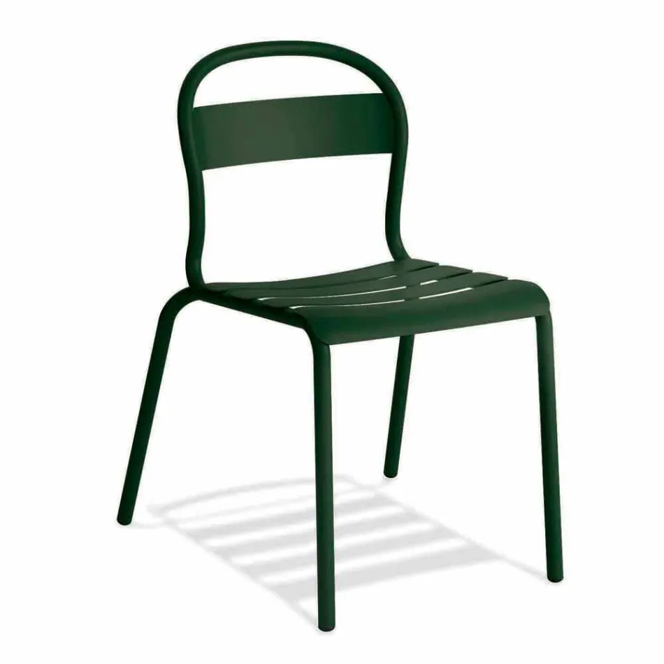 Silla apilable de aluminio para exterior Made in Italy, 4 piezas - Ulyssa viadurini