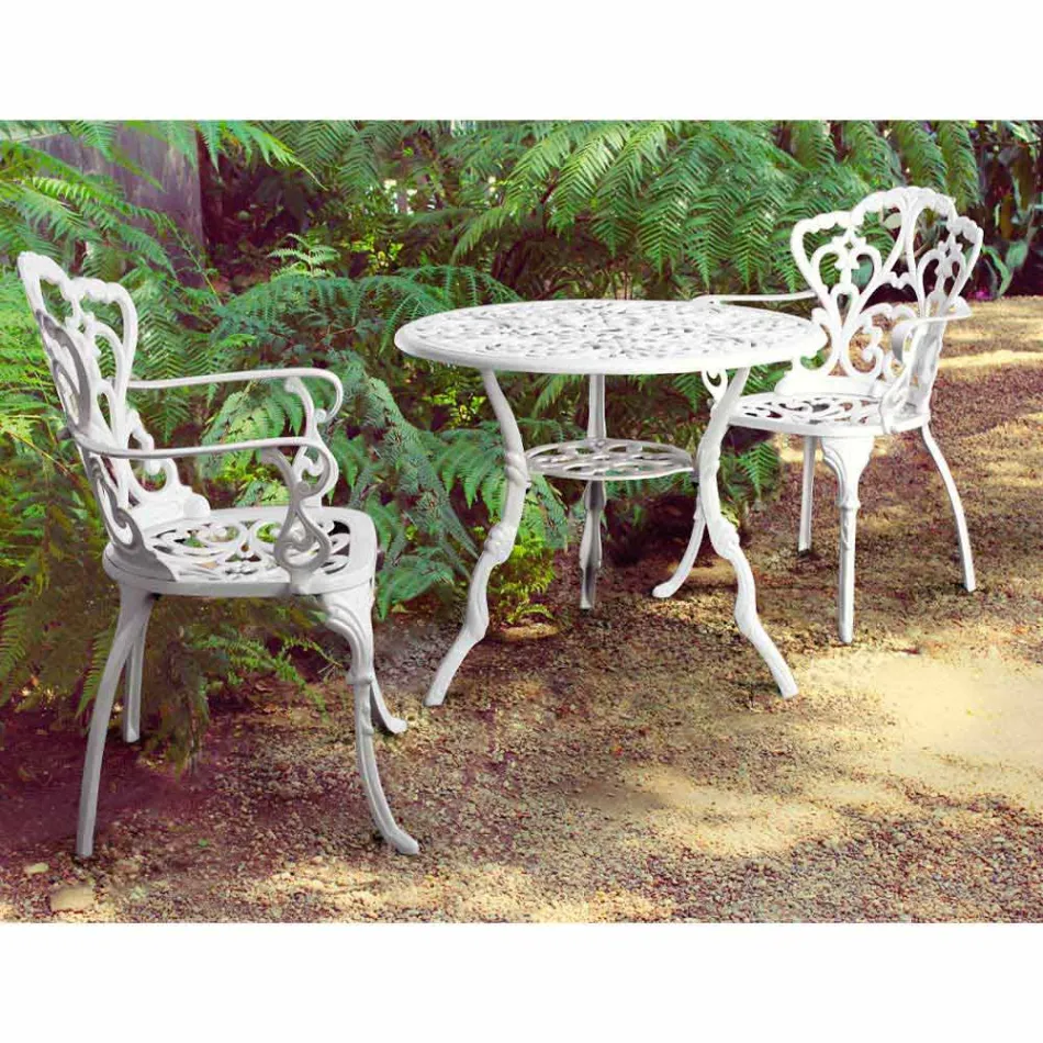 Silla de exterior en aluminio pintado acabado mate, 2 piezas - Casiro viadurini