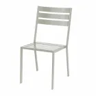Silla de exterior en hierro pintado blanco perla Made in Italy 4 piezas - Bernie viadurini
