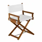 Silla para exteriores en madera natural o tela negra con diseño resellable - Suzana viadurini