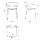 Silla de exterior en metal y poliuretano Made in Italy, 2 piezas - Trosa viadurini