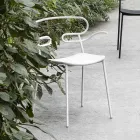 Silla de exterior en metal y poliuretano Made in Italy, 2 piezas - Trosa viadurini