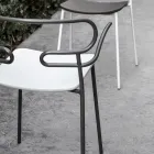 Silla de exterior en metal y poliuretano Made in Italy, 2 piezas - Trosa viadurini