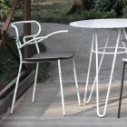 Silla de exterior en metal y poliuretano Made in Italy, 2 piezas - Trosa viadurini