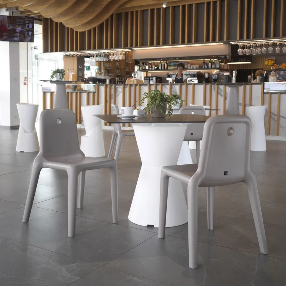 Silla de exterior en polietileno 7 colores Made in Italy 2 piezas - Ronnie viadurini