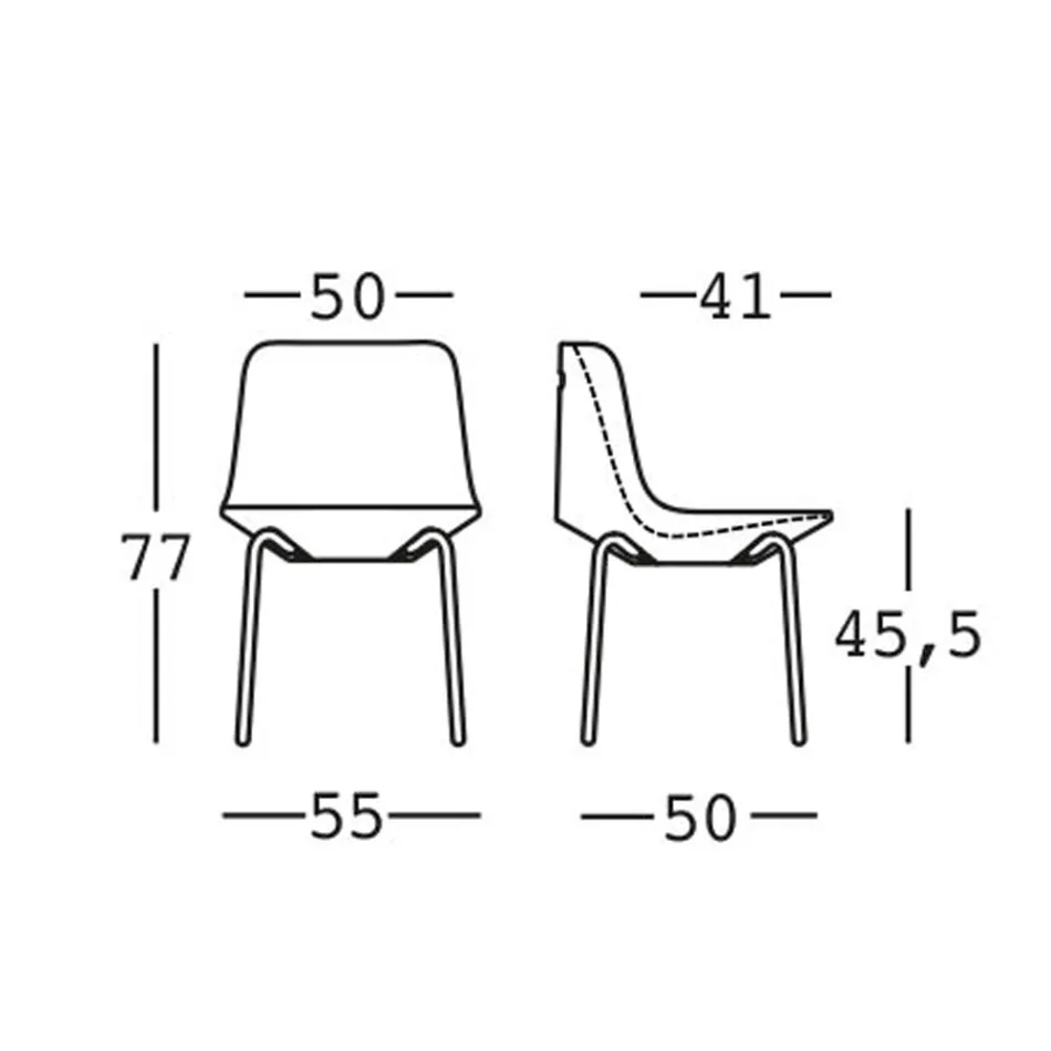 Silla de exterior en polietileno y aluminio Made in Italy 2 piezas - Rizia viadurini