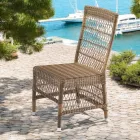 Silla de exterior en poliratán con cojín opcional - Gigi viadurini