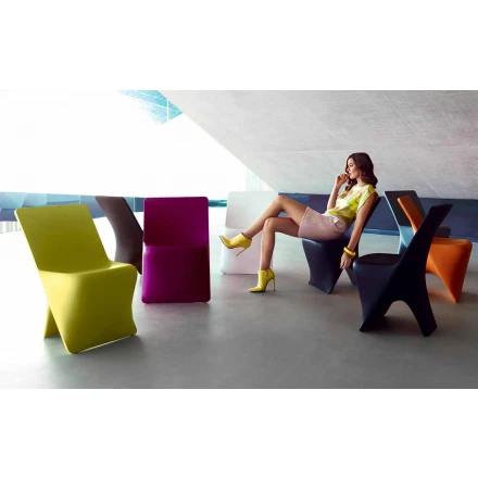 Silla de jardín de diseño moderno Sloo by Vondom, en polietileno viadurini