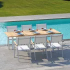 Silla de jardín apilable de aluminio blanco con reposabrazos - Lyonel viadurini