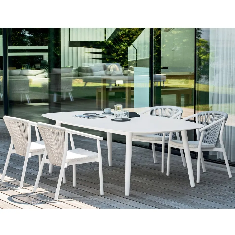 Silla de jardín apilable de aluminio y tela técnica - Smart By Varaschin viadurini