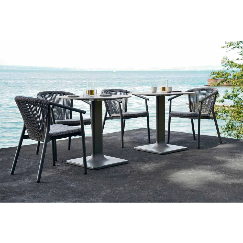 Silla de jardín apilable de aluminio y tela técnica - Smart By Varaschin viadurini