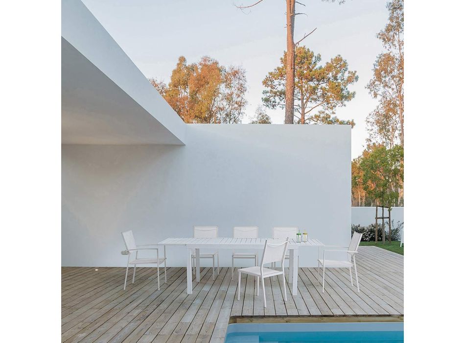 Silla de Jardín Apilable en Aluminio y Textileno de Diseño Moderno - Franz viadurini