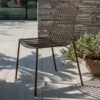 Silla de jardín apilable en metal Made in Italy 2 piezas - Giuliana viadurini