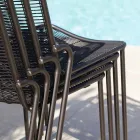 Silla de jardín apilable en metal galvanizado Made in Italy 4 piezas - Vikas viadurini