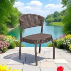 Silla de jardín de aluminio y tejido de cuerda - Algedi viadurini