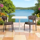 Silla de jardín de aluminio y tejido de cuerda - Algedi viadurini