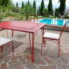 Silla de jardín de hierro rojo con cojín Made in Italy, 2 piezas - Ágata viadurini