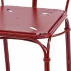 Silla de jardín de hierro rojo con cojín Made in Italy, 2 piezas - Ágata viadurini