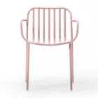 Silla de jardín de metal con reposabrazos Made in Italy 2 piezas - Simply viadurini