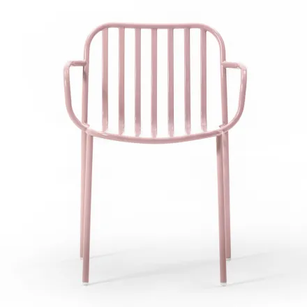 Silla de jardín de metal con reposabrazos Made in Italy 2 piezas - Simply viadurini