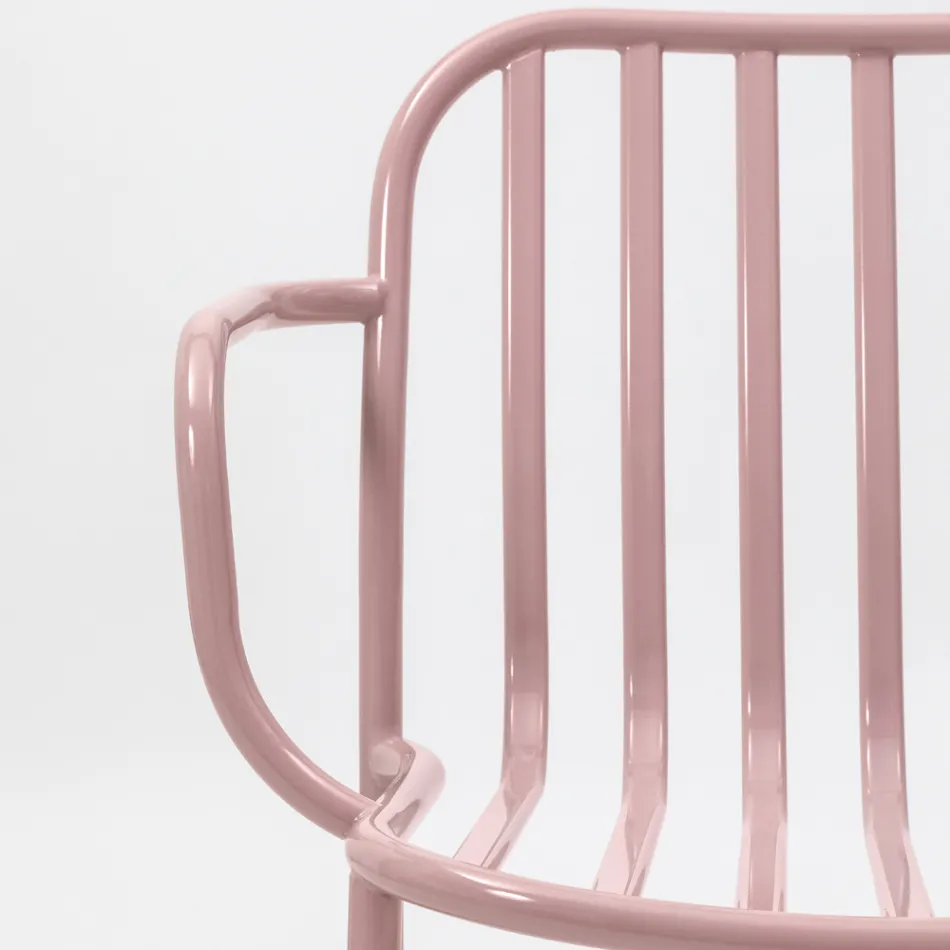 Silla de jardín de metal con reposabrazos Made in Italy 2 piezas - Simply viadurini