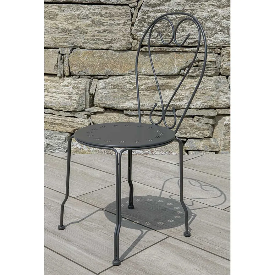 Silla de jardín totalmente de metal - Archivo viadurini