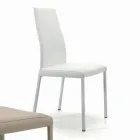 Silla de interior con estructura y asiento en acero revestido Made in Italy - Padua viadurini