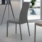Silla de interior con estructura y asiento en acero revestido Made in Italy - Padua viadurini