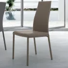 Silla de interior con estructura y asiento en acero revestido Made in Italy - Padua viadurini