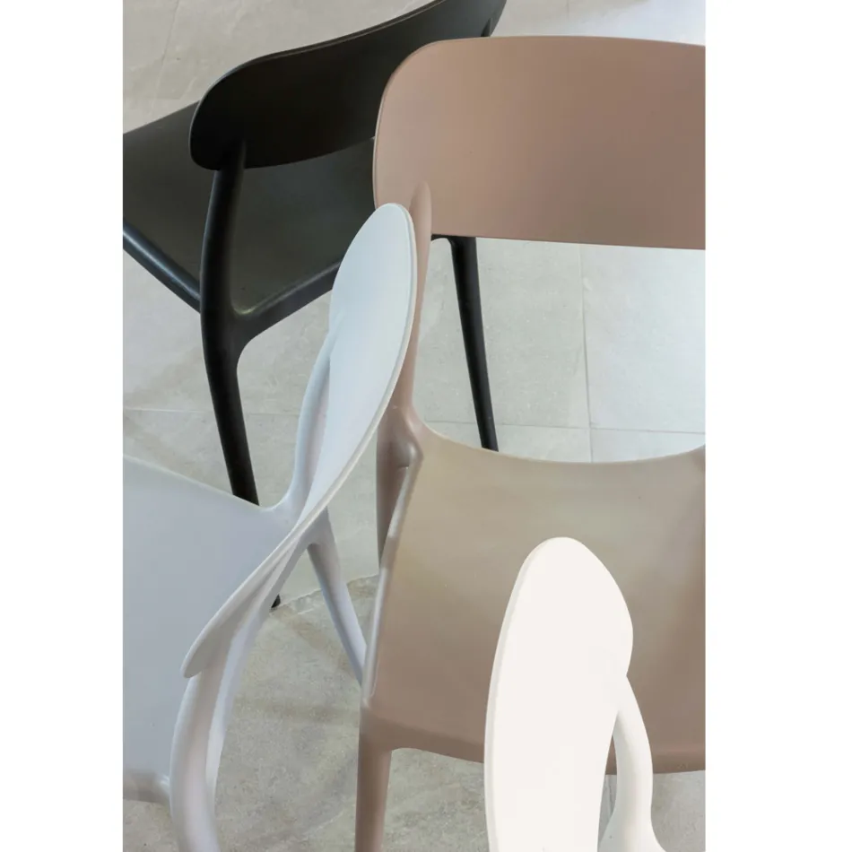 Silla Apilable para Interior y Exterior en Polipropileno de Diferentes Colores - Garima viadurini