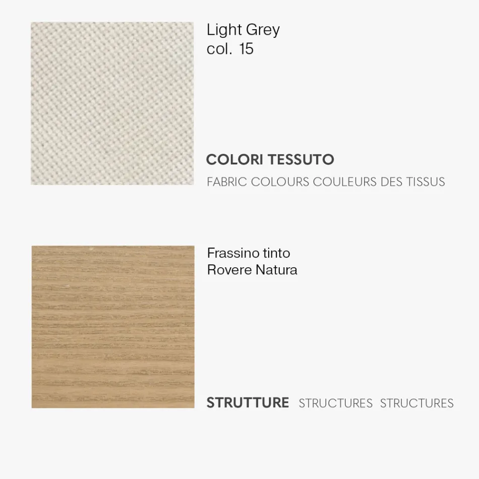 Silla de Comedor con Asiento de Tela y Estructura de Fresno - Aisha viadurini