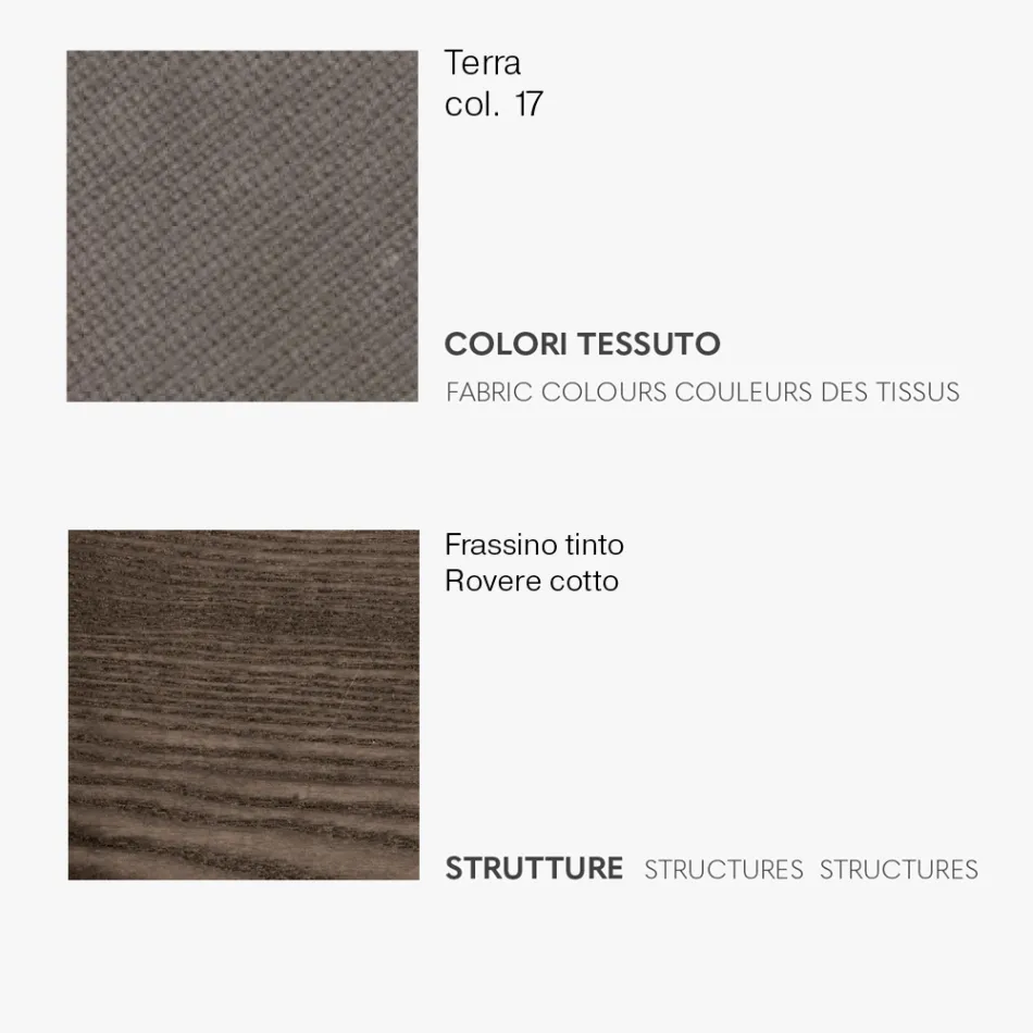 Silla de Comedor con Asiento de Tela y Estructura de Fresno - Aisha viadurini