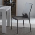 Silla de Comedor con Estructura y Asiento en Ecopiel Coloreada, 4 Piezas - Alba
