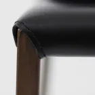 Silla de Comedor con Estructura Corten y Asiento de Cuero Made in Italy - Orietta viadurini