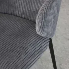 Silla de Comedor con Estructura de Metal y Asiento de Pana - Ridni viadurini