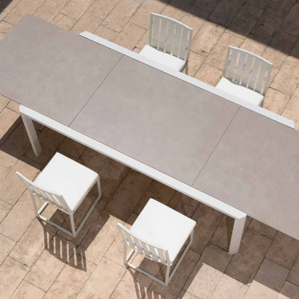 Silla de comedor exterior en aluminio y cuerda de diseño de lujo 3 acabados - Julie viadurini