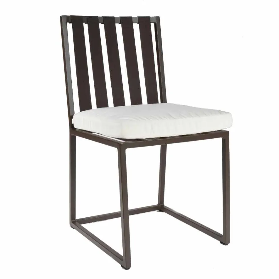 Silla de comedor exterior en aluminio y cuerda de diseño de lujo 3 acabados - Julie viadurini