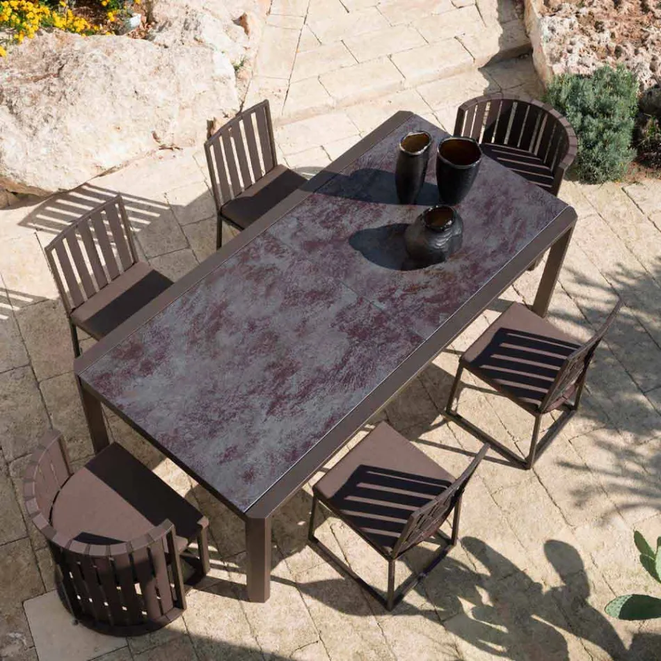 Silla de comedor exterior en aluminio y cuerda de diseño de lujo 3 acabados - Julie viadurini