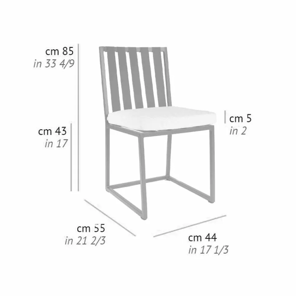 Silla de comedor exterior en aluminio y cuerda de diseño de lujo 3 acabados - Julie viadurini
