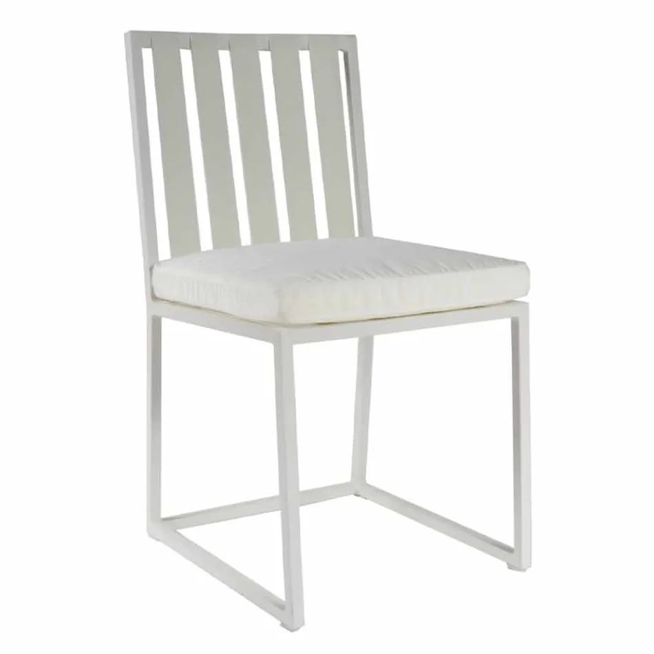 Silla de comedor exterior en aluminio y cuerda de diseño de lujo 3 acabados - Julie viadurini