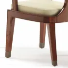 Silla de comedor tapizada de diseño en madera lisa, L51xP53cm, Nicole viadurini