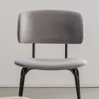 Silla de comedor de metal y terciopelo antimanchas, 2 piezas - Valnerina viadurini