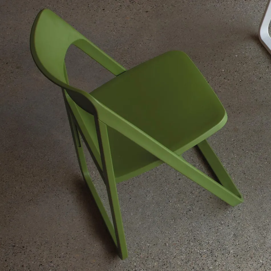 Silla de comedor plegable en polipropileno de colores, 4 piezas - Eliana viadurini
