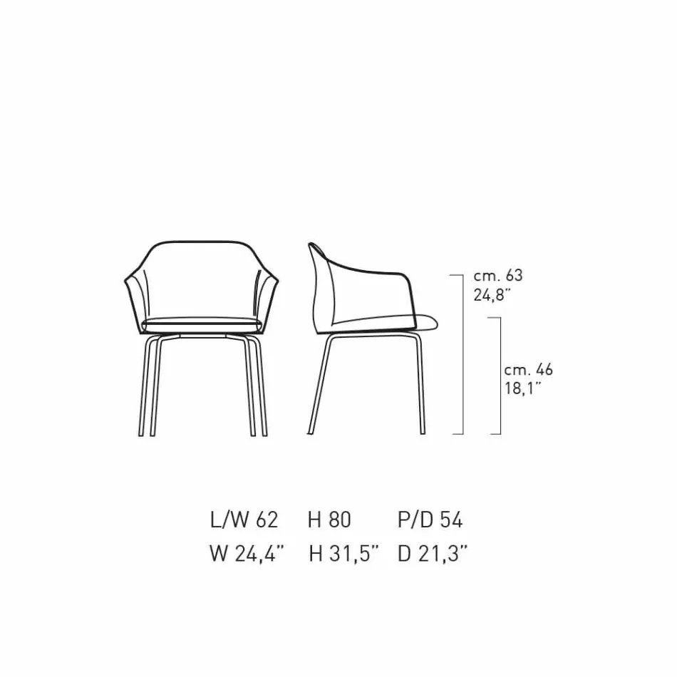 Silla de comedor de diseño moderno Made in Italy - Cloe viadurini
