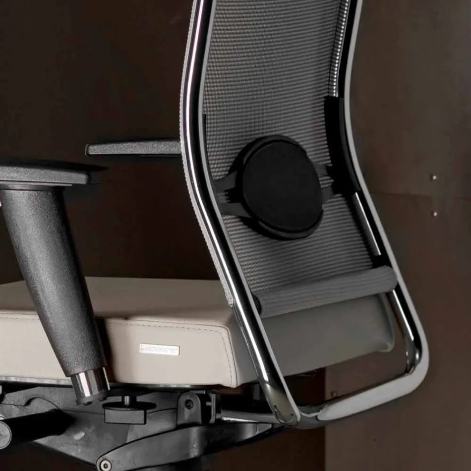 Silla ergonómica giratoria para escritorio de oficina con ruedas y reposabrazos - Gimiglia viadurini