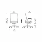 Silla ergonómica giratoria para escritorio de oficina con ruedas y reposabrazos - Gimiglia viadurini
