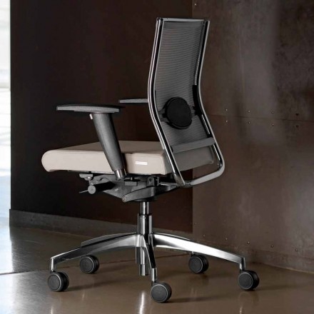 Silla ergonómica giratoria para escritorio de oficina con ruedas y reposabrazos - Gimiglia viadurini