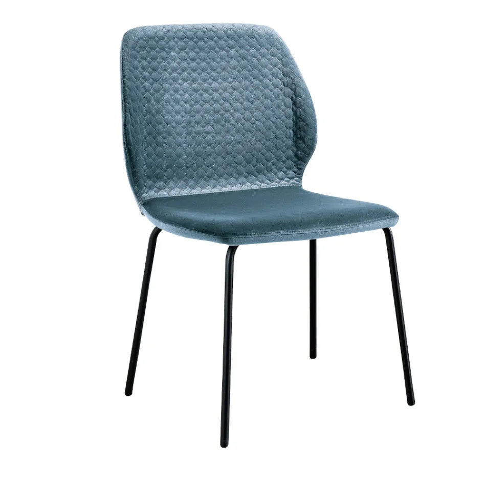 Silla de salón elegante y de diseño moderno en terciopelo de colores - Scarat viadurini